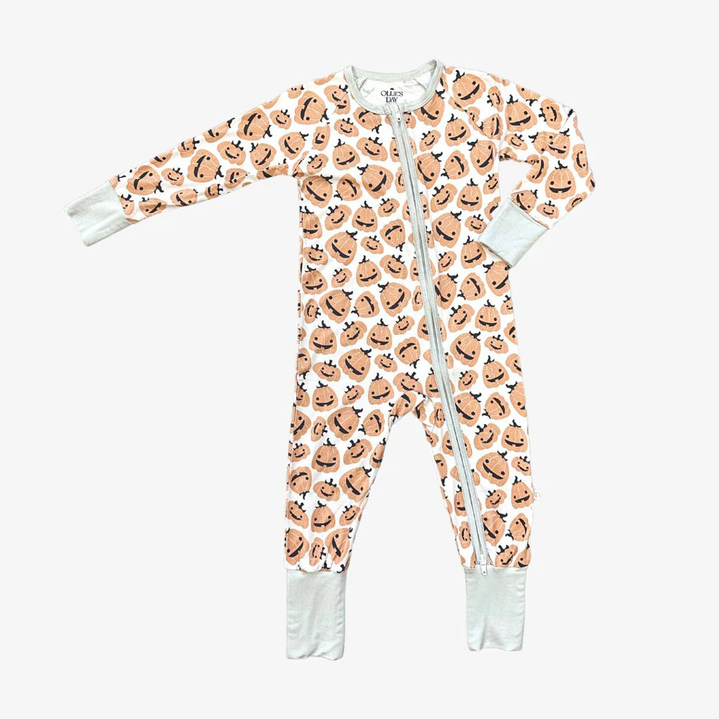Zippered Romper in Pumpkin Patch | Ollie's Day