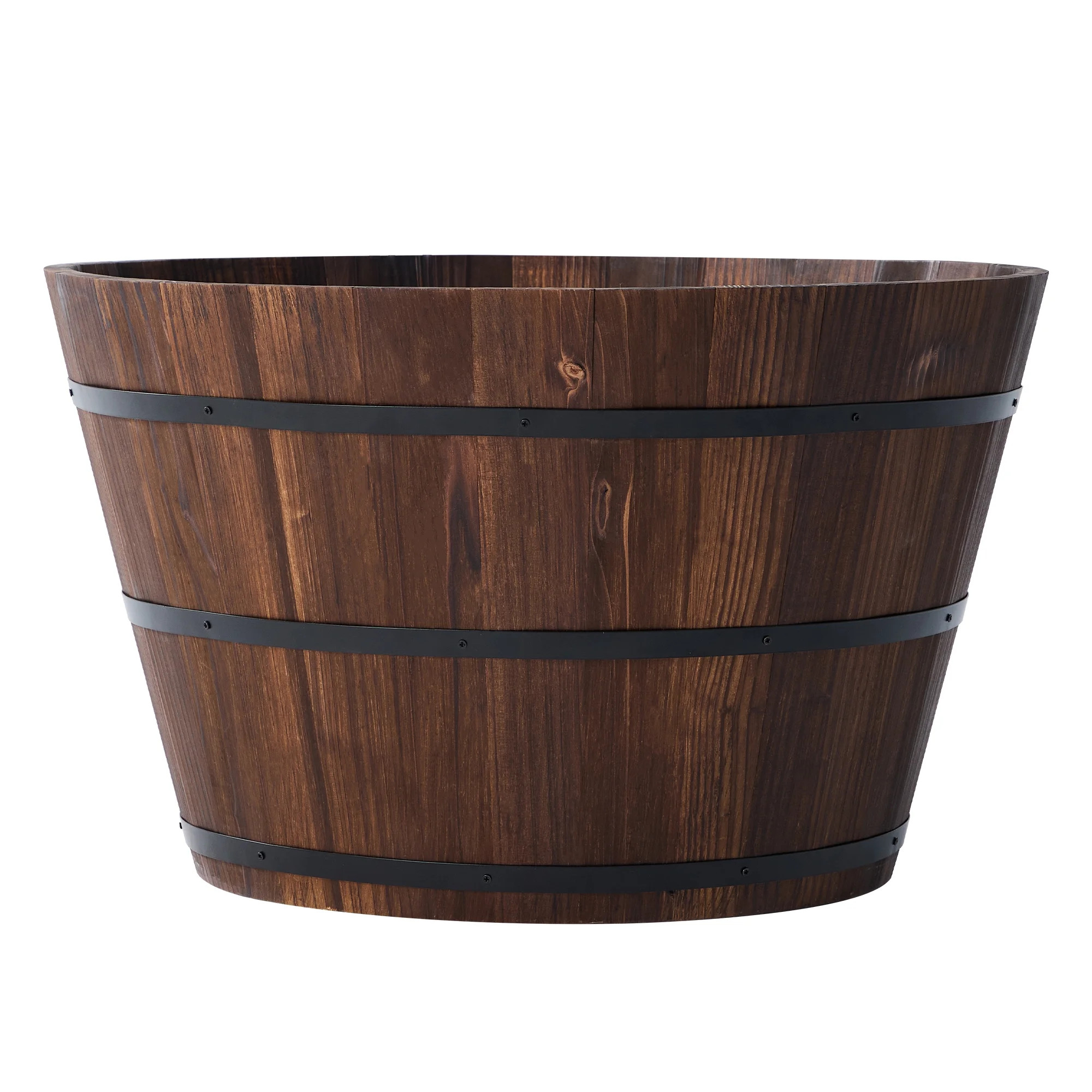 Better Homes & Gardens 26 in Wood Whiskey Barrel Planter | Walmart (US)