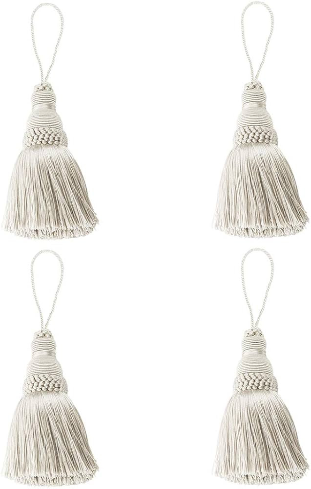 Fenghuangwu Colorful Tassel Key Tassel DIY Accessories for Curtain and Home Decoration-beige-4PCS | Amazon (US)