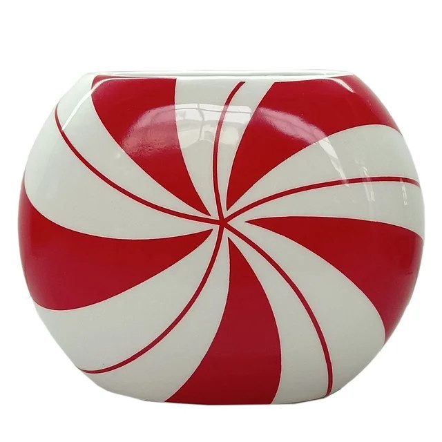 Red and Whtie Ceramic Candy Vase, 4.33 in, by Holiday Time | Walmart (US)
