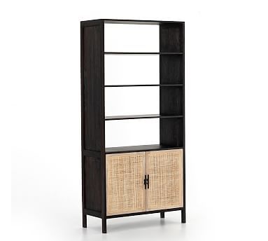 Dolores 35" x 74" Cane Bookcase with Doors | Pottery Barn (US)