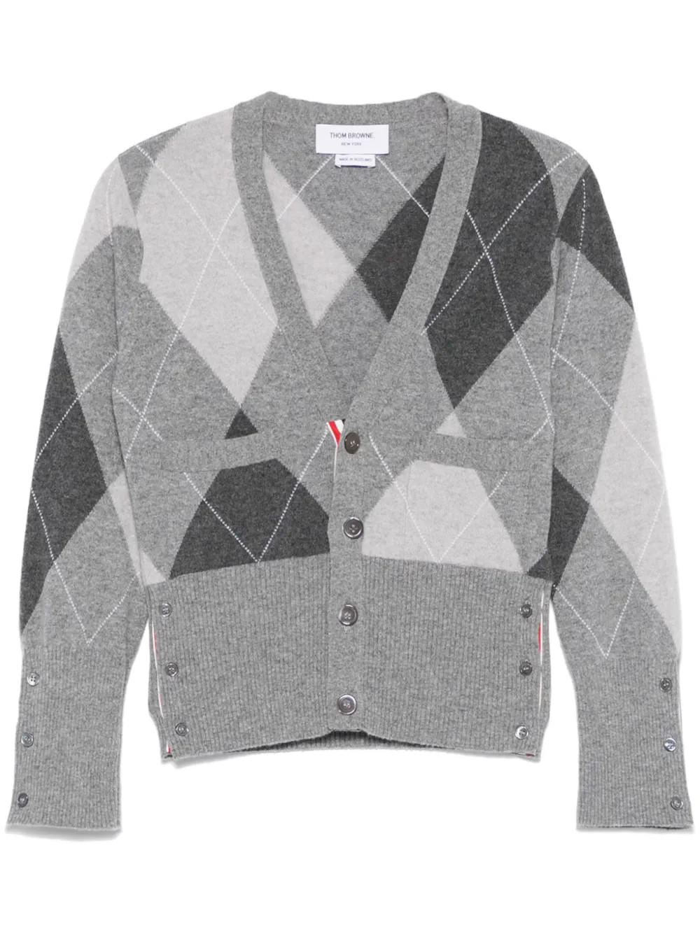 Thom Browne argyle-pattern Cashmere Cardigan | Grey | FARFETCH | Farfetch Global