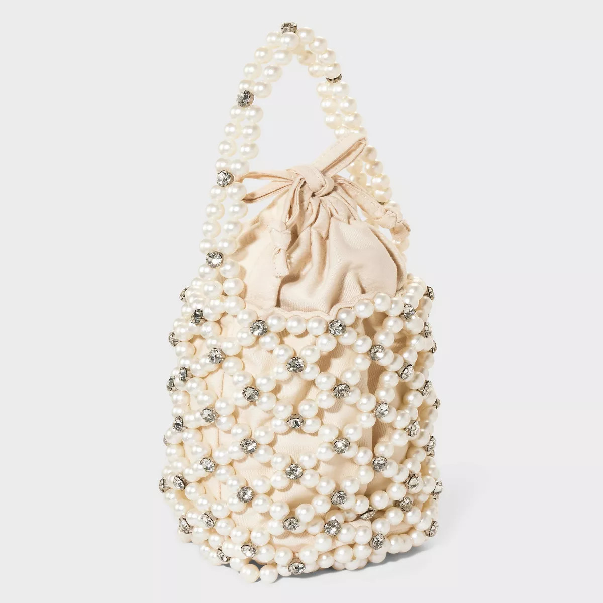 Mini Embellished Pearl Bucket Bag - A New Day™ Off-White | Target
