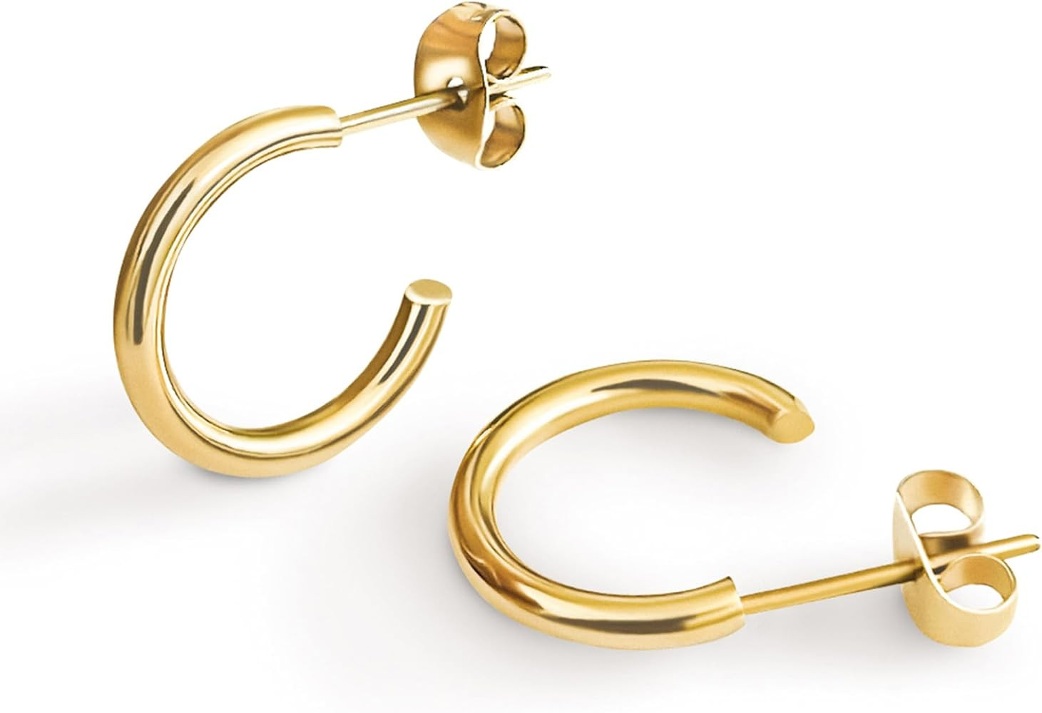 Small Thin Waterproof Gold Silver Hoop Earrings for Women | Amazon (US)