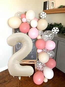 40 Inch Cream White Number 2 Balloons,Large Foil Helium Mylar Birthday Party Balloon 0-9 Matte Nu... | Amazon (US)