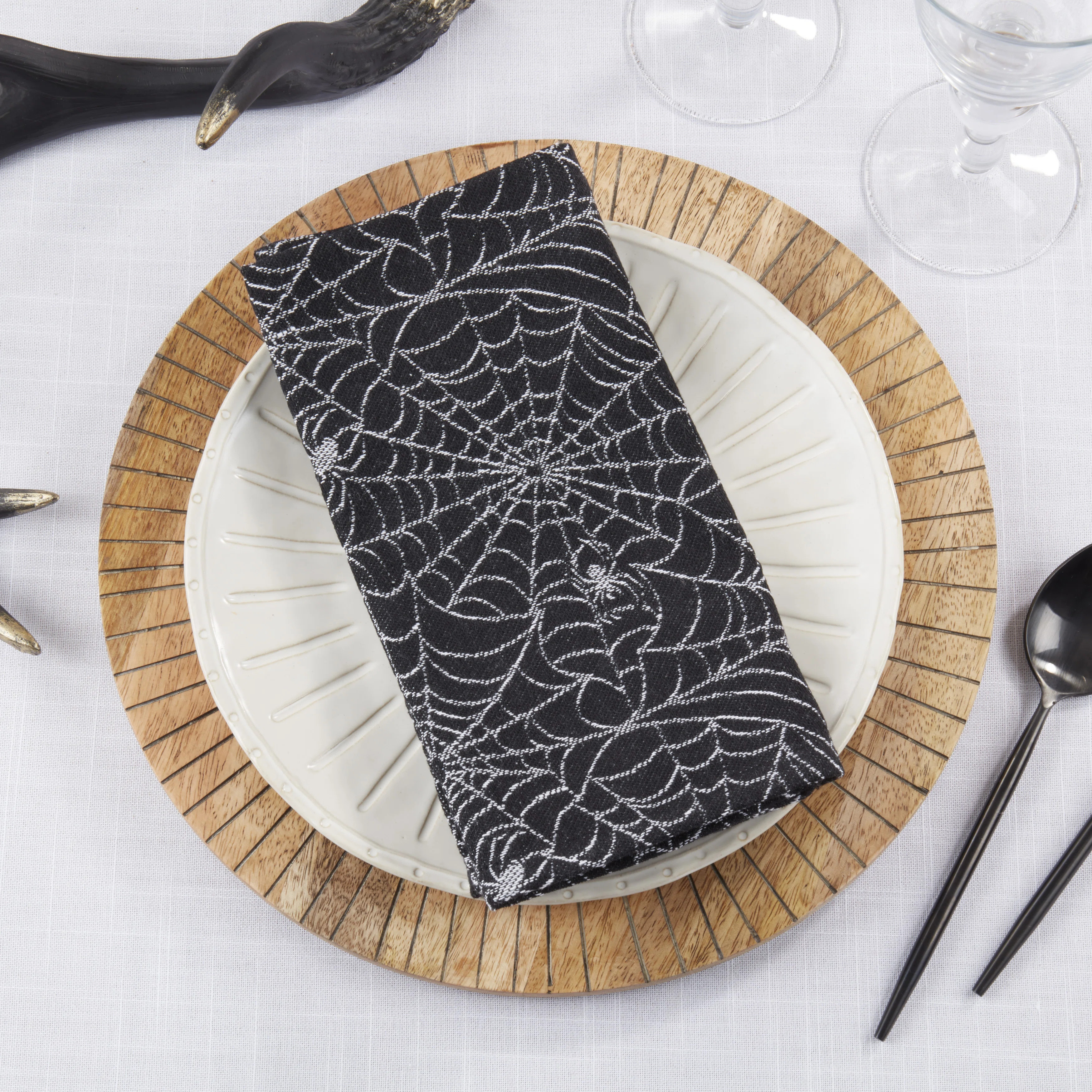 Recycled Jacquard Spider Web Napkin (Set of 4) (Set of 4) | Birch Lane