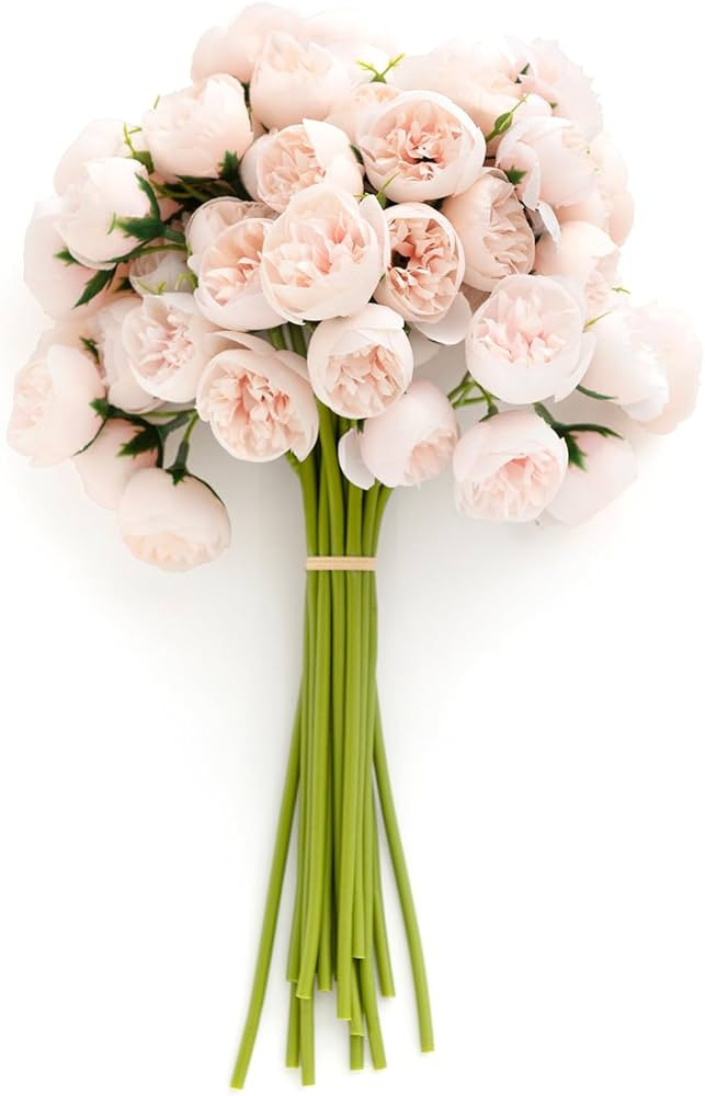 Ling's Moment Artificial Constanze Rose, 18pcs Fake Silk Mini Roses with Stems, Bulk Faux Wedding... | Amazon (US)