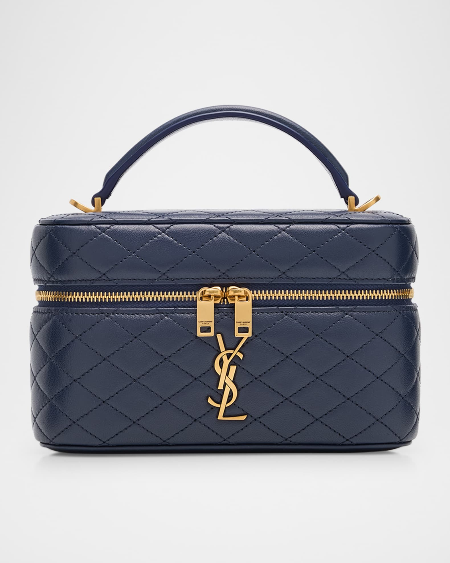 Gabby Mini Vanity Case in Quilted Leather with Gold Hardware | Neiman Marcus