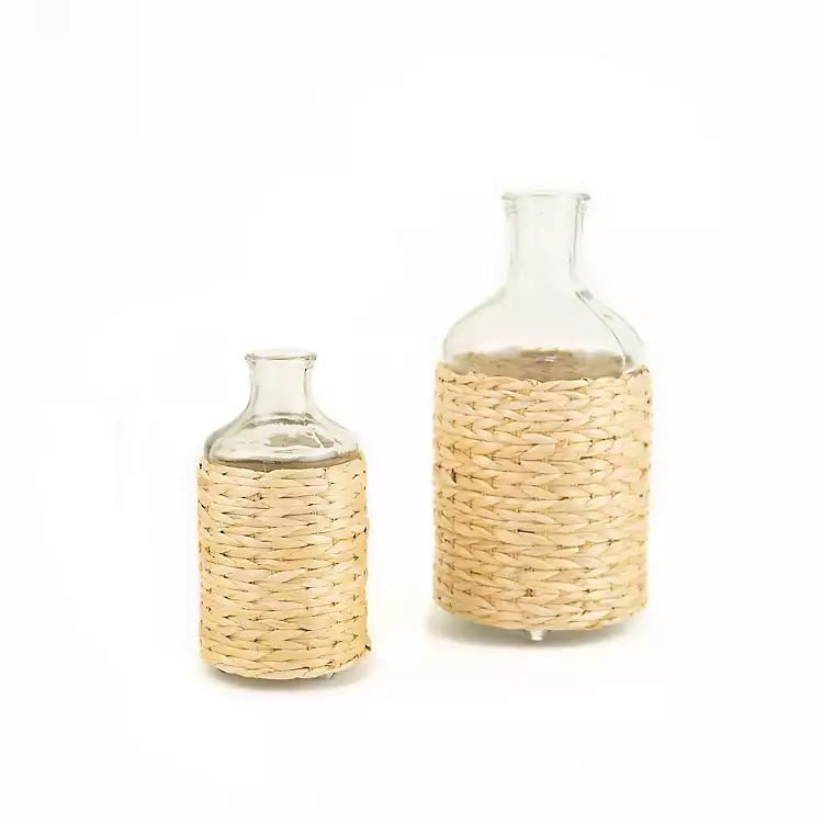 Seagrass Wrapped Clear Glass Jugs, Set of 2 | Kirkland's Home