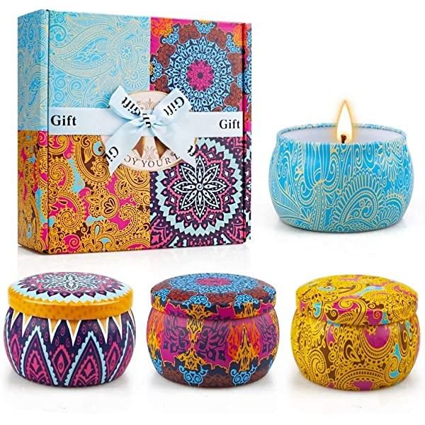 Christmas Gifts Scented Candles Gifts Sets for Women,Aromatherapy Candle for Home Scented,4 Pack 4.4 | Amazon (US)