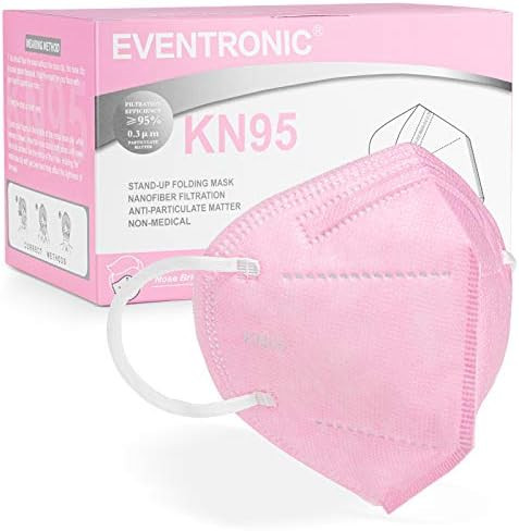 KN95 Face Mask 50 Pack, Eventronic 5-Layer Breathable Cup Dust Mask with Elastic Earloop and Nose Br | Amazon (US)