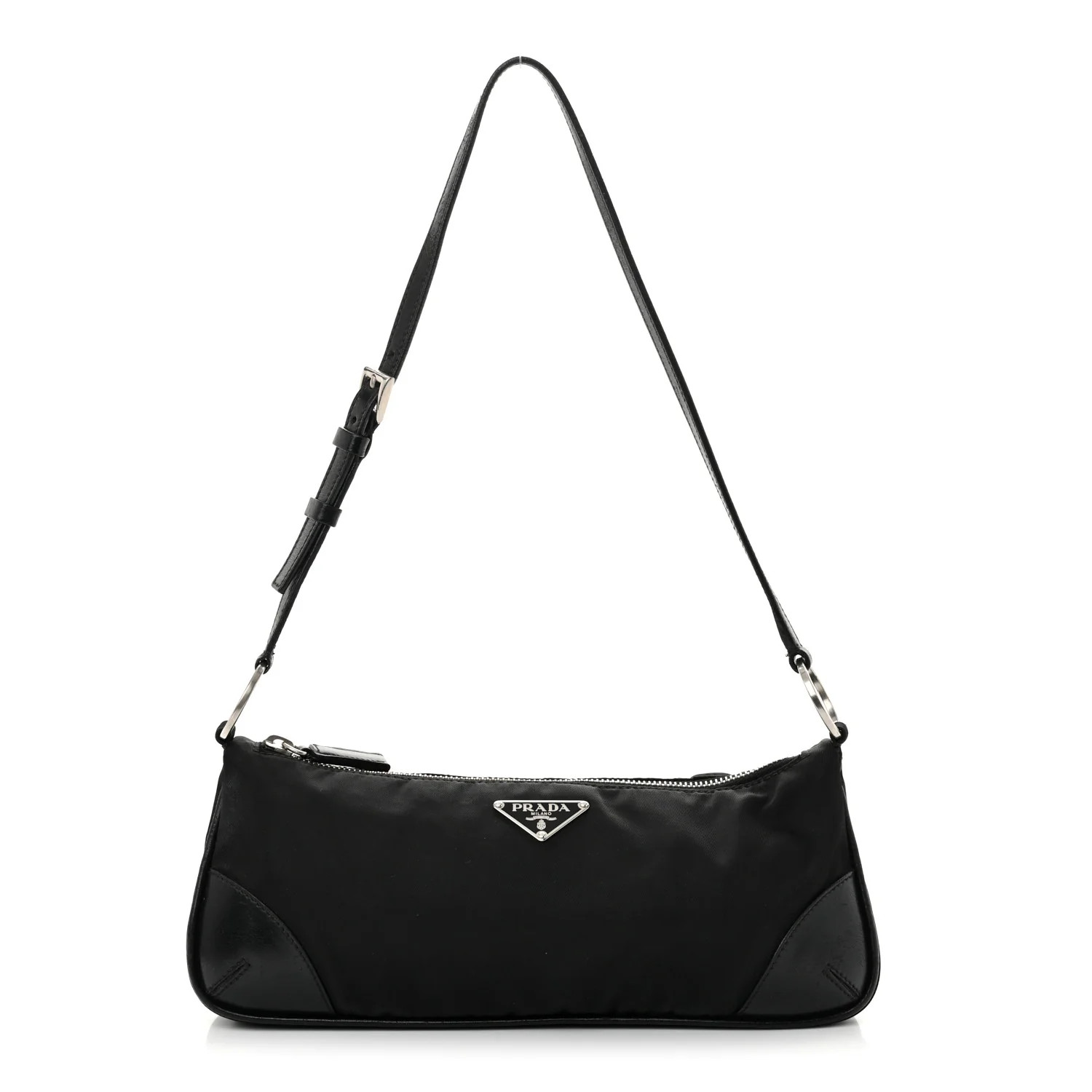 Tessuto Light Nylon Soft Calf Shoulder Bag Black | FASHIONPHILE (US)