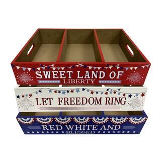 17" Assorted Red White & Blue Crate by Ashland® | Michaels | Michaels Stores