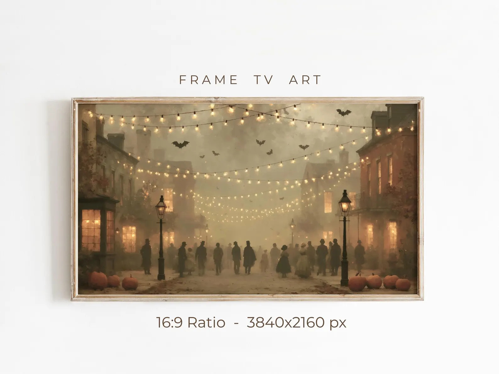 Halloween Street Scene Frame TV Art, Vintage Spooky Village, Moody Fall TV Decor | Etsy (Global)