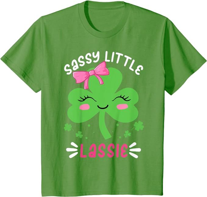 St Patricks Day Shirt Sassy Little Lassie Funny Kids Girl T-Shirt | Amazon (US)