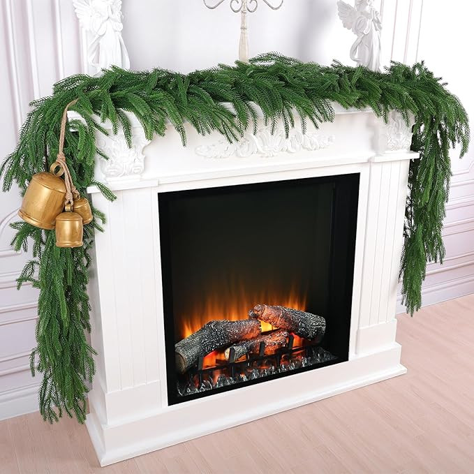 4 Pcs 9 Ft Artificial Norfolk Pine Garlands, Realistic Christmas Pine Garland Faux Winter Greener... | Amazon (US)