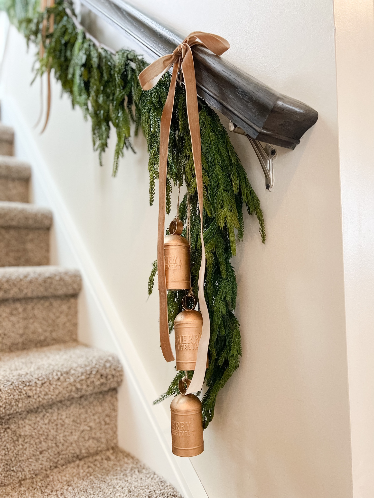 DIY antique gold bells- perfect for adding that special touch to your holiday garlands 

Christmas decor, Christmas garland, Afloral garland, Afloral real touch garland , Christmas bells, velvet ribbon, holiday ribbon, transitional decor, neutral Christmas 

#LTKSeasonal #LTKHoliday #LTKhome