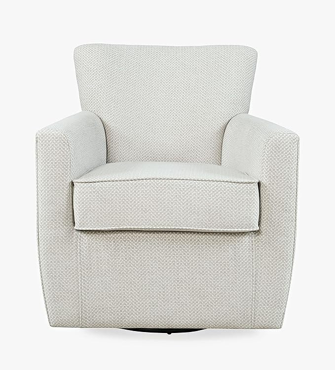 Jofran Blakely Harper Classic Contemporary Swivel Upholstered Accent Chair, Cloud Off-White | Amazon (US)