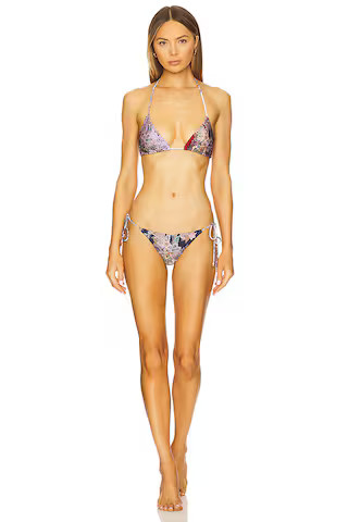 Patience Spliced Triangle Bikini Set in Spliced Print | Revolve Clothing (Global)