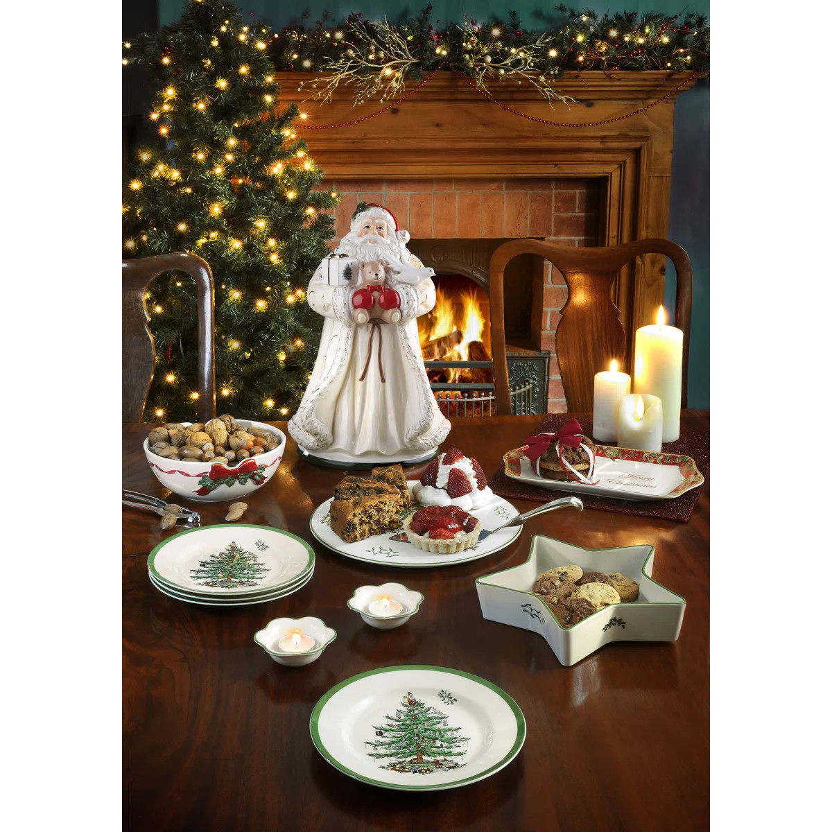 Spode Christmas Tree 12-Piece Dinnerware Set with Plates & Mugs, Service for 4 | Wayfair North America