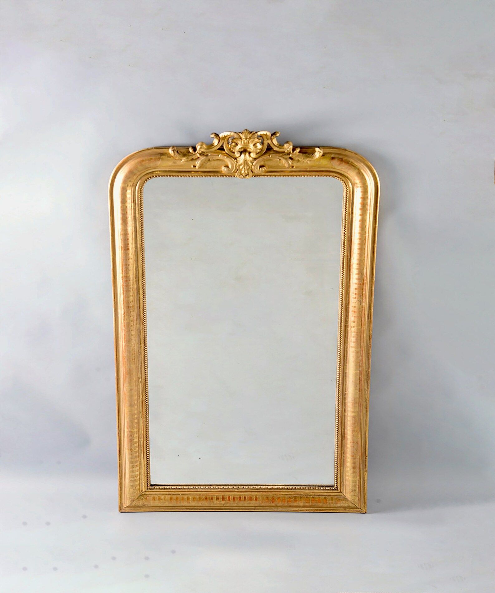 19th Century Tall Louis Philippe Gilt Mirror with Crest [8523] | Etsy (US)