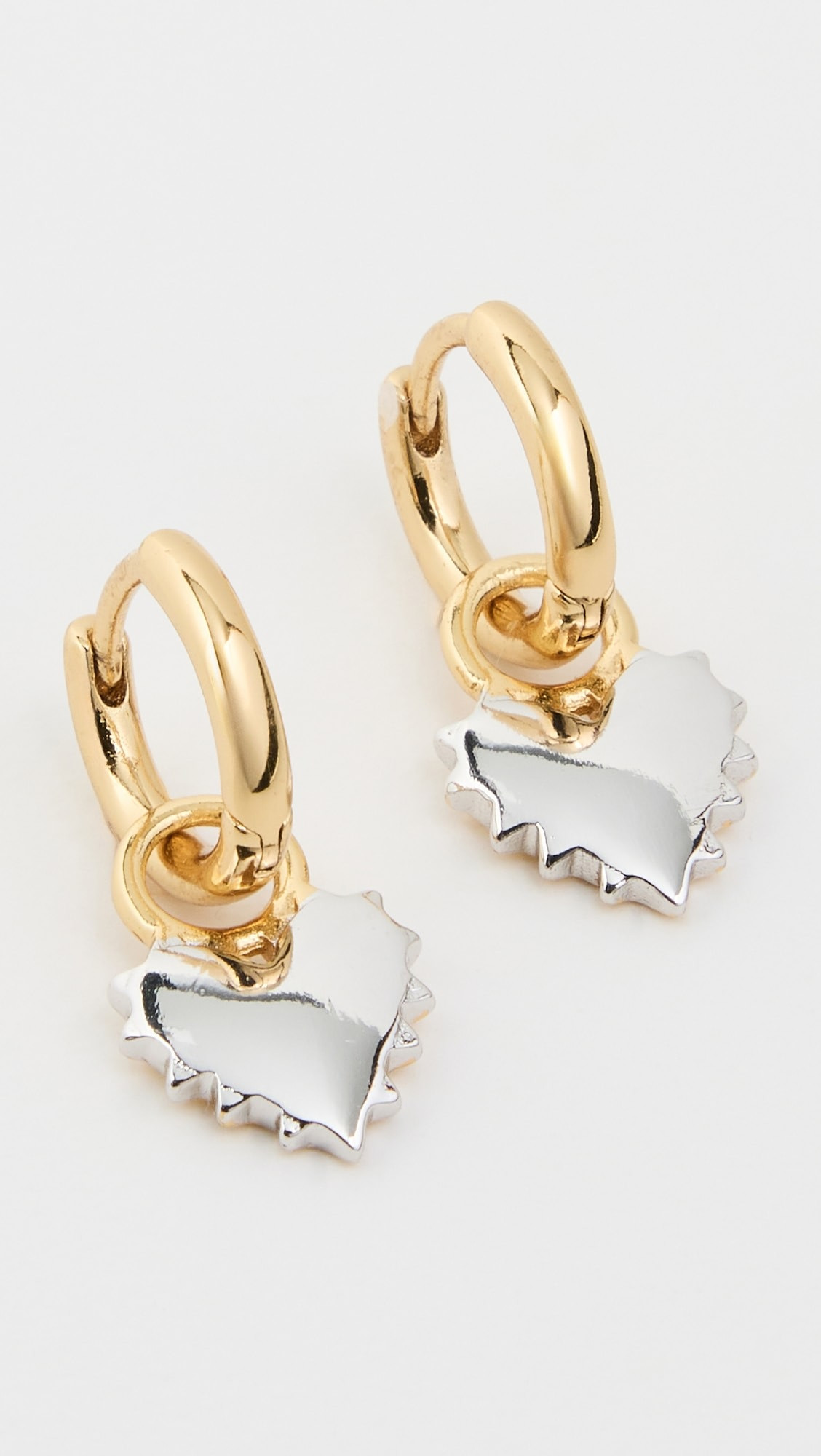 Two-Toned Spikey Heart Huggies | Shopbop