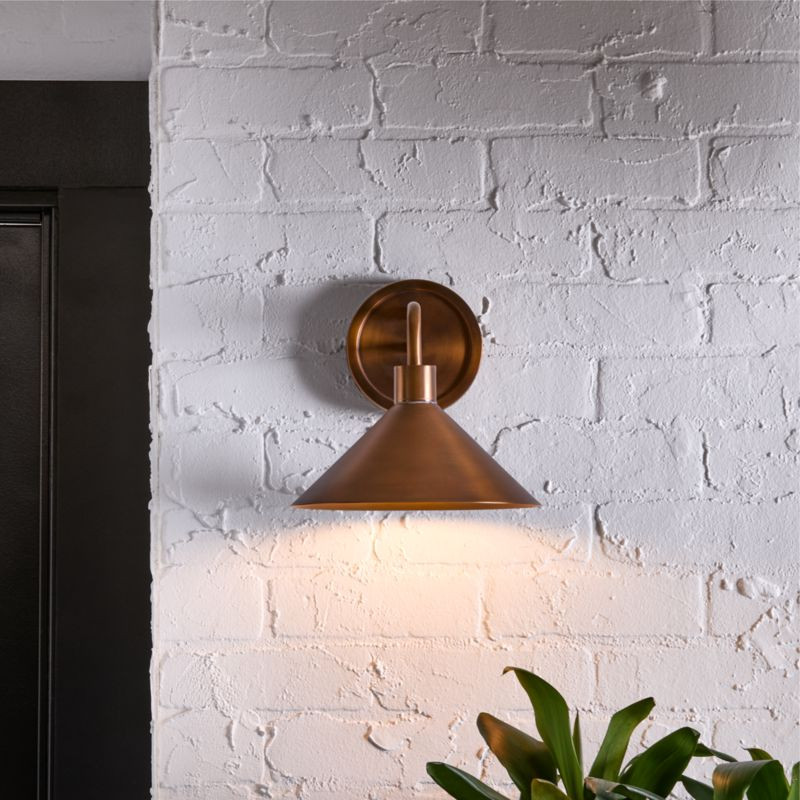 Andre Brass Indoor/Outdoor Wall Sconce Light + Reviews | Crate & Barrel | Crate & Barrel