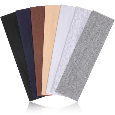 ZHUYING Headbands for Women Non Slip - 7PCS Fashion Sports Hair Bands for Women's Hair, Soft Cotton Cloth Stretchy Headbands for Workout Yoga Running | Walmart (US)