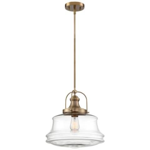 Basel; 1 Light; Pendant Fixture; Burnished Brass Finish with Clear Glass - #148T5 | Lamps Plus | Lamps Plus