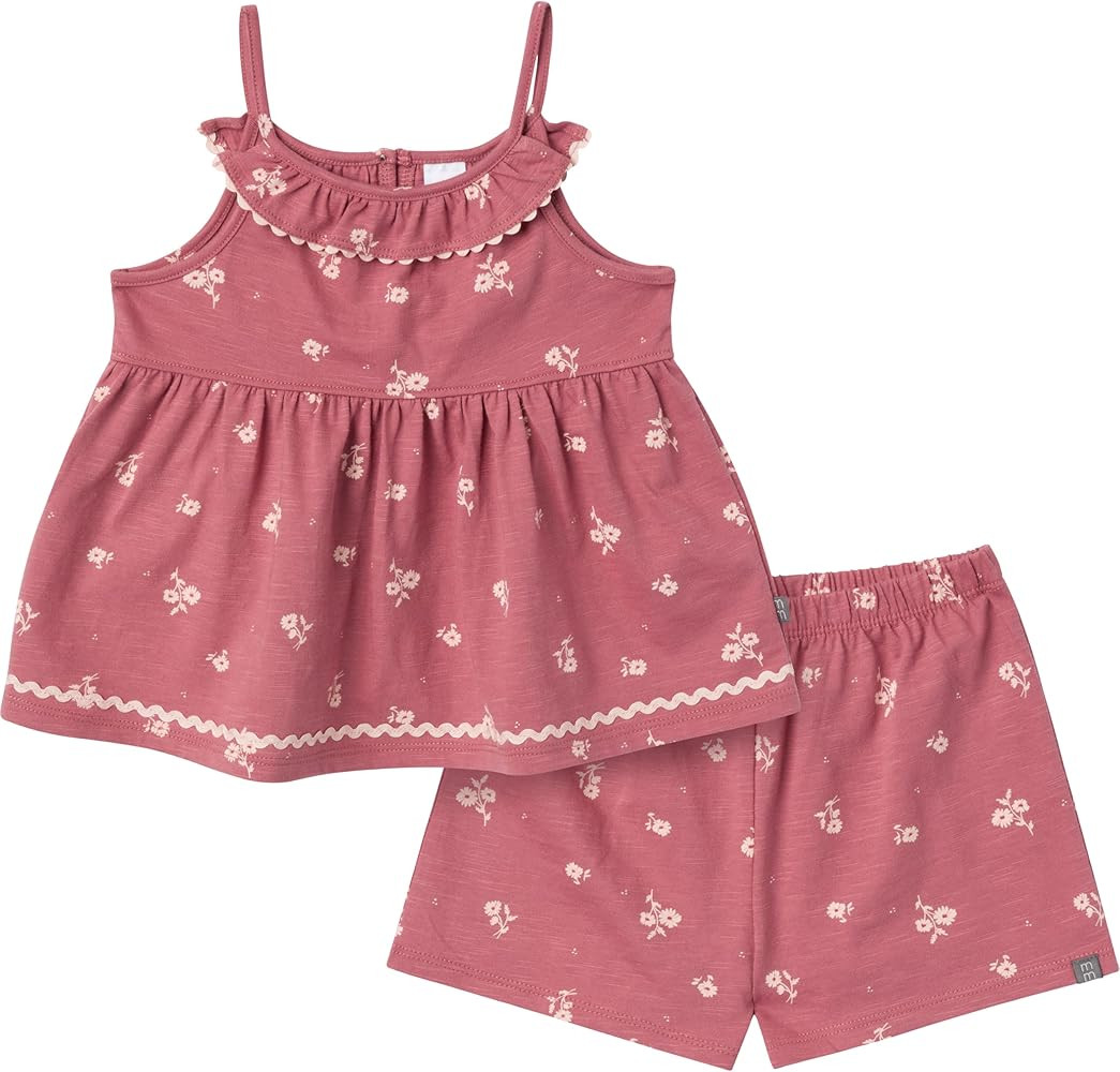 Modern Moments by Gerber Baby Girls 2-piece Ruffle Top and Short Set With Ric-rac | Amazon (US)