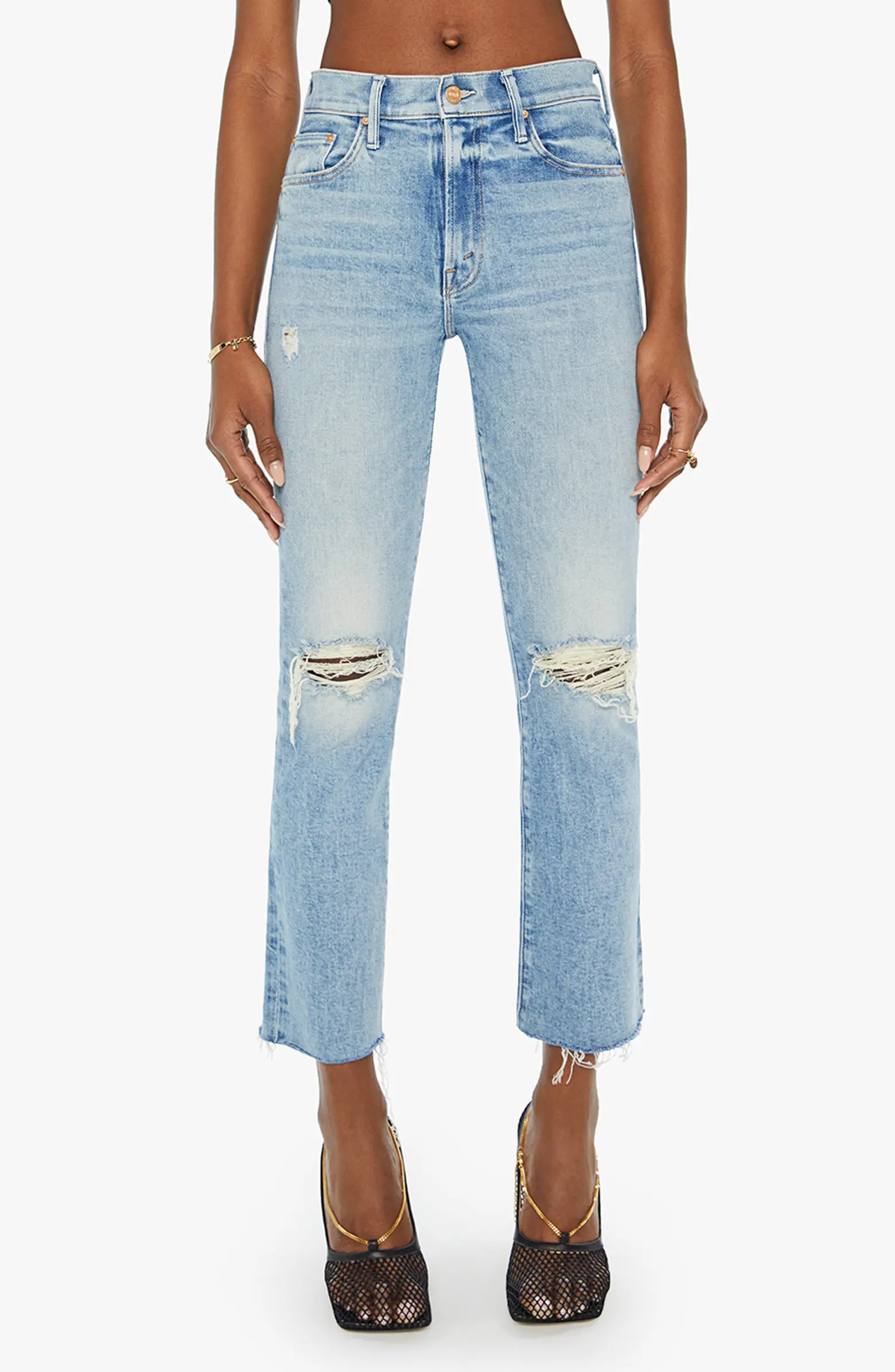 The Insider Flood High Waist Frayed Hem Bootcut Jeans | Nordstrom Rack