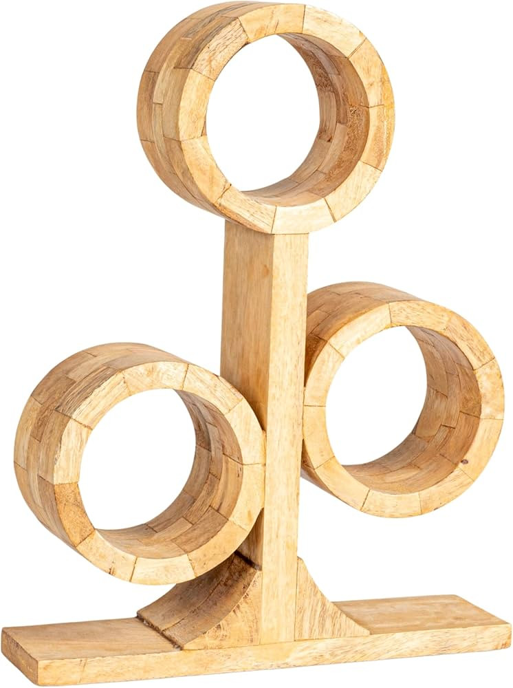 Bloomingville Mango Wood Circular Wine Rack, Natural | Amazon (US)