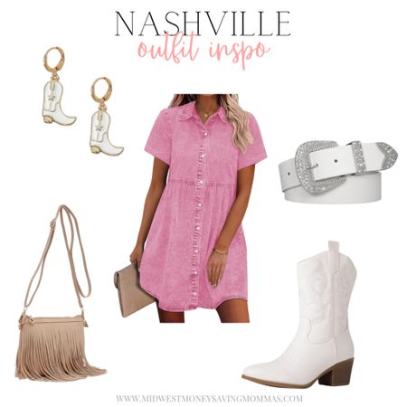 Nashville outfit 

Denim dress  pink dress  white boots  cowgirl boots  fringe purse  belt  western outfit  spring outfit

#LTKFestival #LTKSeasonal #LTKstyletip