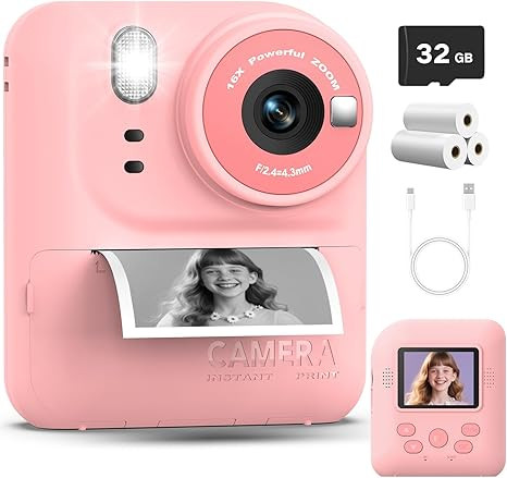 Okaloka Kids Instant Print Camera Toys,1080P HD Toddler Digital Video Camera,Christmas Birthday G... | Amazon (US)