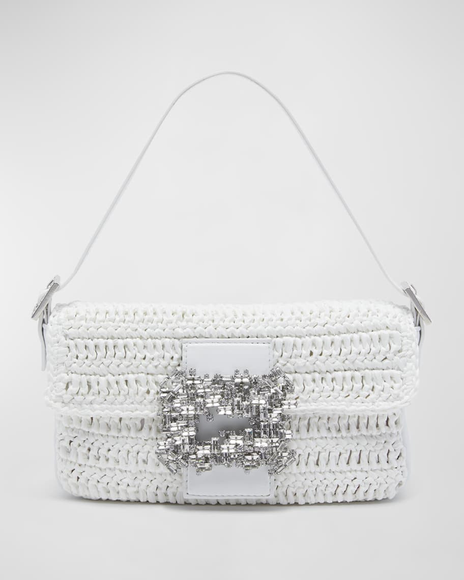 Gedebe Habibi Embellished Crochet Raffia Shoulder Bag | Neiman Marcus