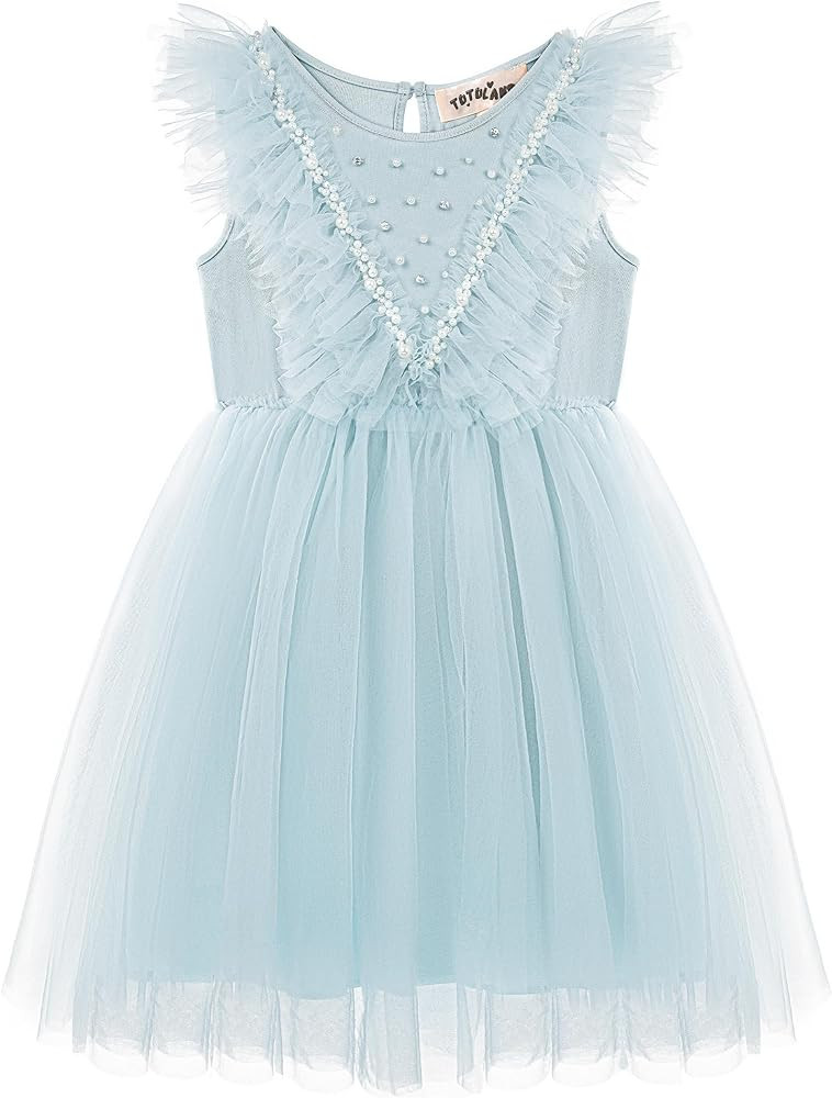 Tutu Dress for Girls - Toddler Tulle Dress Flutter Sleeves Flower Girl Dress for Wedding Birthday... | Amazon (US)