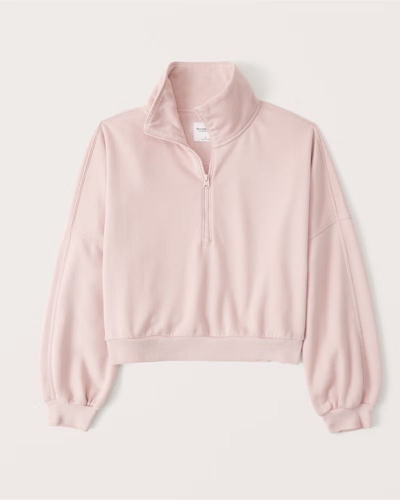 Balloon Sleeve Half-Zip Sweatshirt | Abercrombie & Fitch (US)