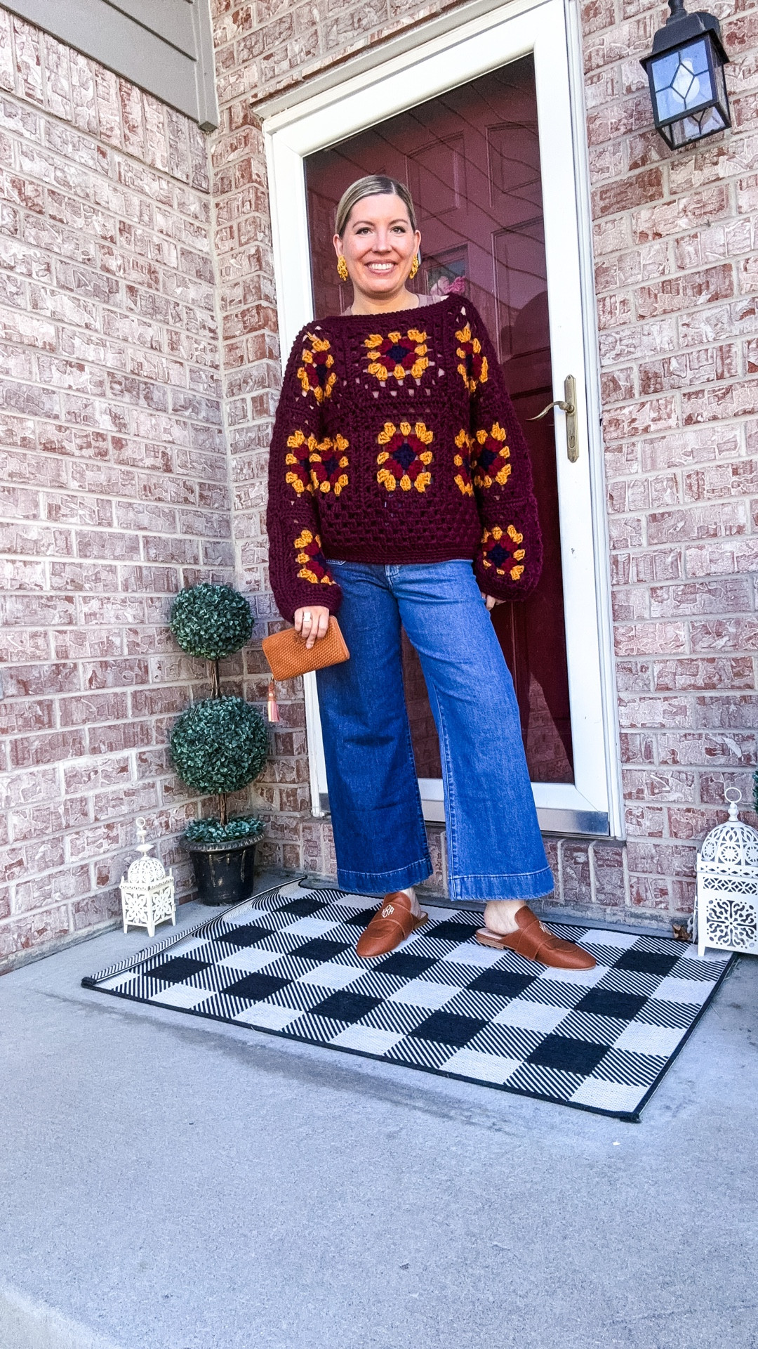 Look 17 - Main Street Muse 🎡 
A curated style series

This look is such a perfect example of how style cycles back around in fresh, exciting ways. Crochet + granny squares have such vintage roots, but this piece from Society Mano feels modern, wearable, and super fun. I styled it with bold jewelry and my monogrammed mules to play up the quirkiness while keeping it polished.

Even better? This piece (and several others from Society Mano are available to rent and purchase at a discount - so you can try it out or make it yours. Get $30 off of your first month of Nuuly: https://share.nuuly.com/kat42828 ✨

I especially love the autumnal colors in this one…. Maaaaaaybe I’m finally getting excited about Fall. 😉 

🌻 About this capsule:
Each of my capsule collections is a two-week themed journey. Main Street Muse is about celebrating the last golden moments of summer while welcoming the first notes of fall. It’s nostalgic, colorful, and playful - filled with Americana touches, vintage-inspired motifs, and a joy for everyday style.

Sweater - Society Mano
Jeans - Maeve by Anthropologie (also available to rent on Nuuly!) 
Earrings - Dillards x The Nat Note (other color linked)
Monogram Mules - Marleylilly (linked)
Wallet - Tory Burch (similar linked)
Monogram Ring - Marleylilly (linked)

#MainStreetMuse #CapsuleCollection #CrochetStyle #GrannySquareRevival #VintageInspiredStyle #SlowFashion #SupportSmallDesigners #RentTheLook #ColorfulStyle #FallColors #TransitionalStyle #PlayfulFashion #EclecticStyle #MainStreetStyle #FashionStorytelling #LTKstyle #LTKfashion

#LTKStyleTip #LTKSeasonal #LTKShoeCrush