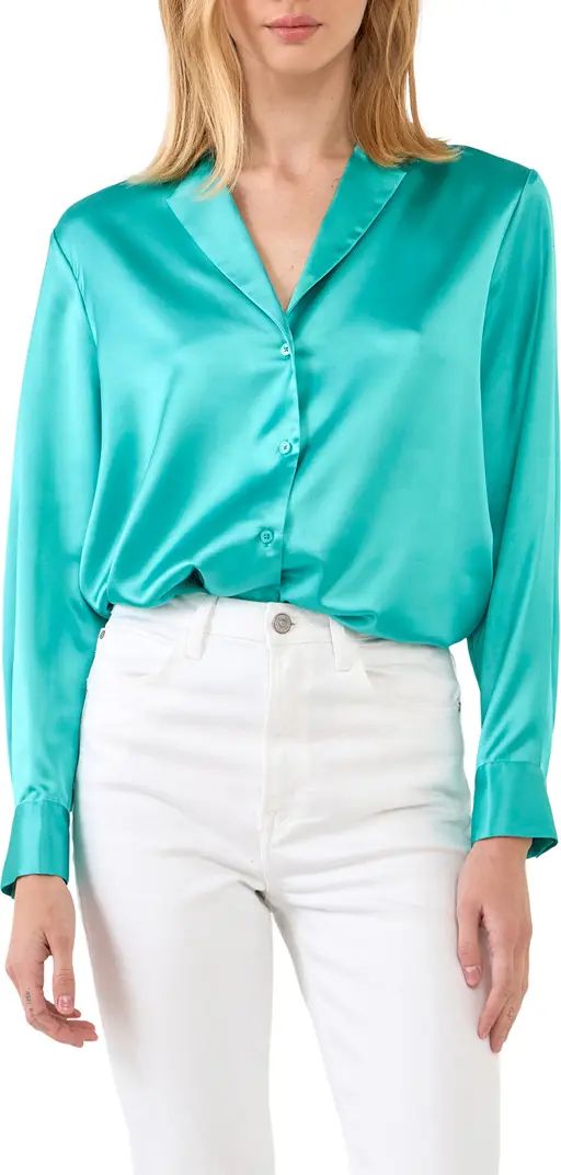 Satin Button-Up Blouse | Nordstrom