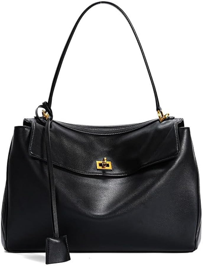 Genuine leather cowhide women's shoulder bag with detachable shoulder strap, flap buckle and unde... | Amazon (US)