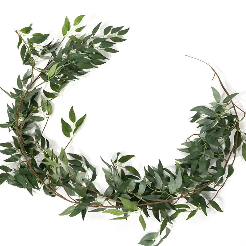 5.4 ft Artificial Greenery Eucalyptus Garland Faux Willow Leaves Vines in Green for Home Table Ru... | Walmart (US)