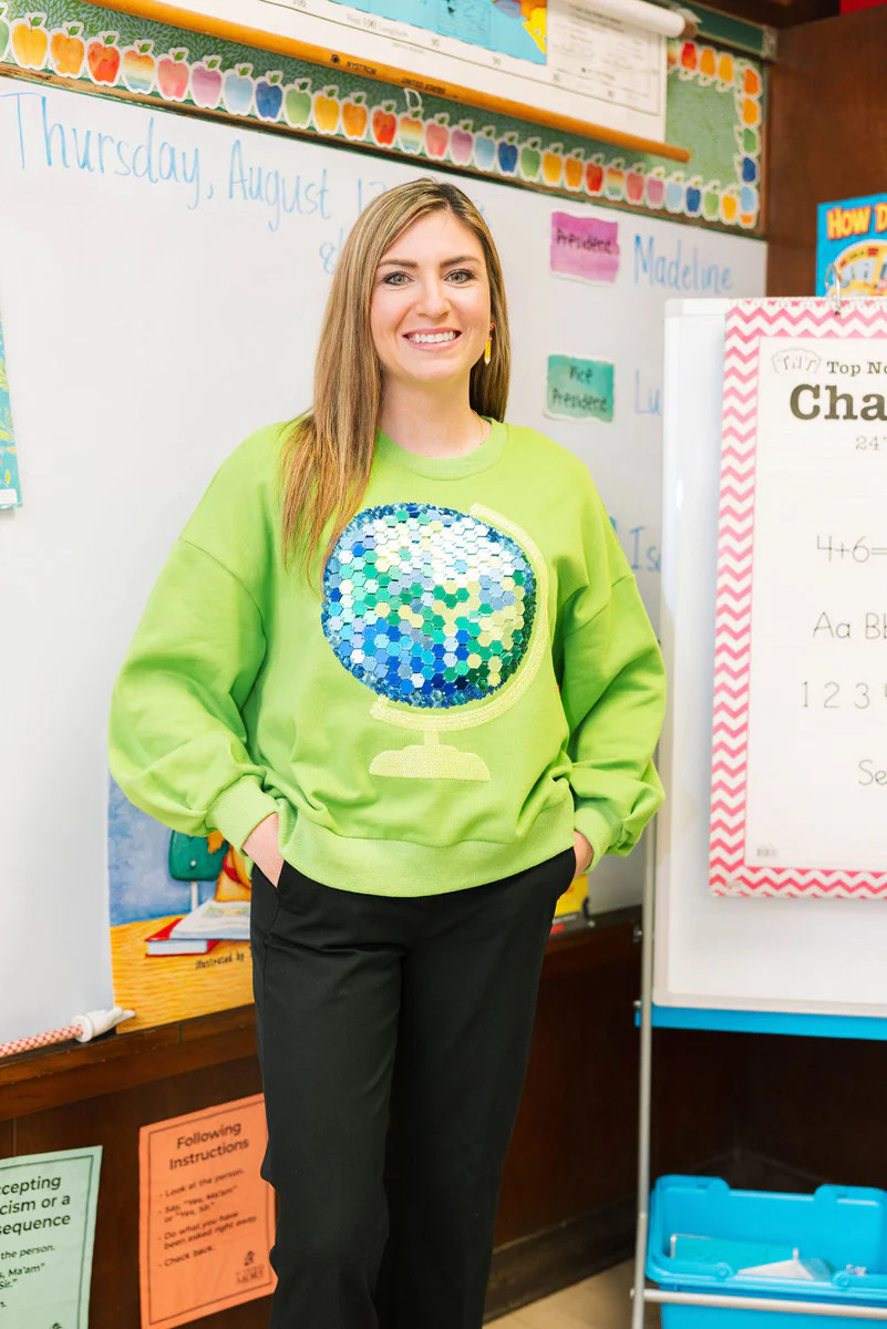 Green Globe Sweatshirt | Queen of Sparkles