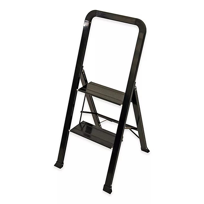 Ascent Designer Series Slim 2-Step Stool in Black | Bed Bath & Beyond