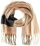 Mud Pie Women's Neutral Check Scarf, Tan, 84" x 16 | Amazon (US)