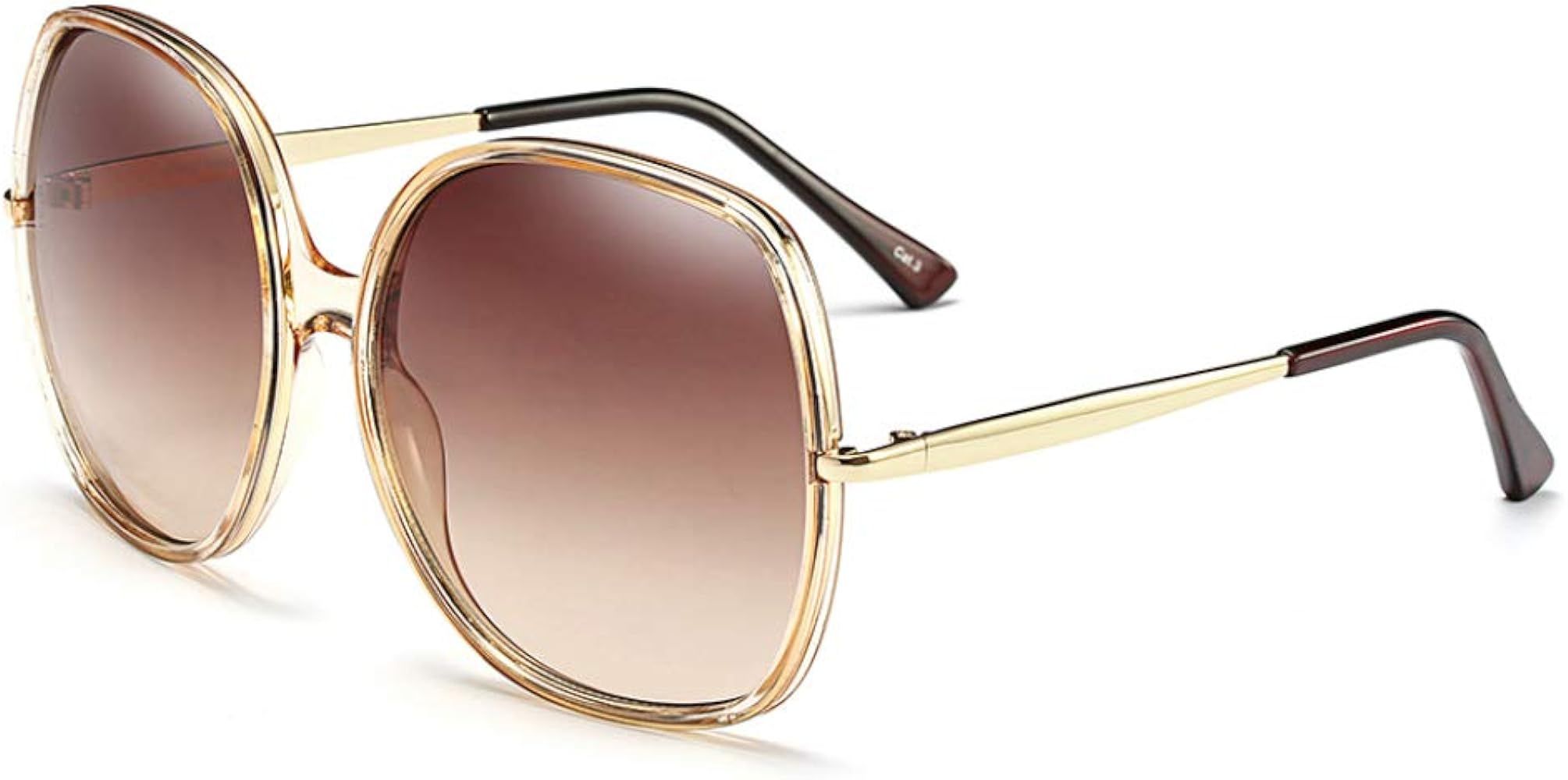 Freckles Mark 70s Super Oversize Square Sunglasses for Women Vintage Rectangular Plastic Frame | Amazon (US)