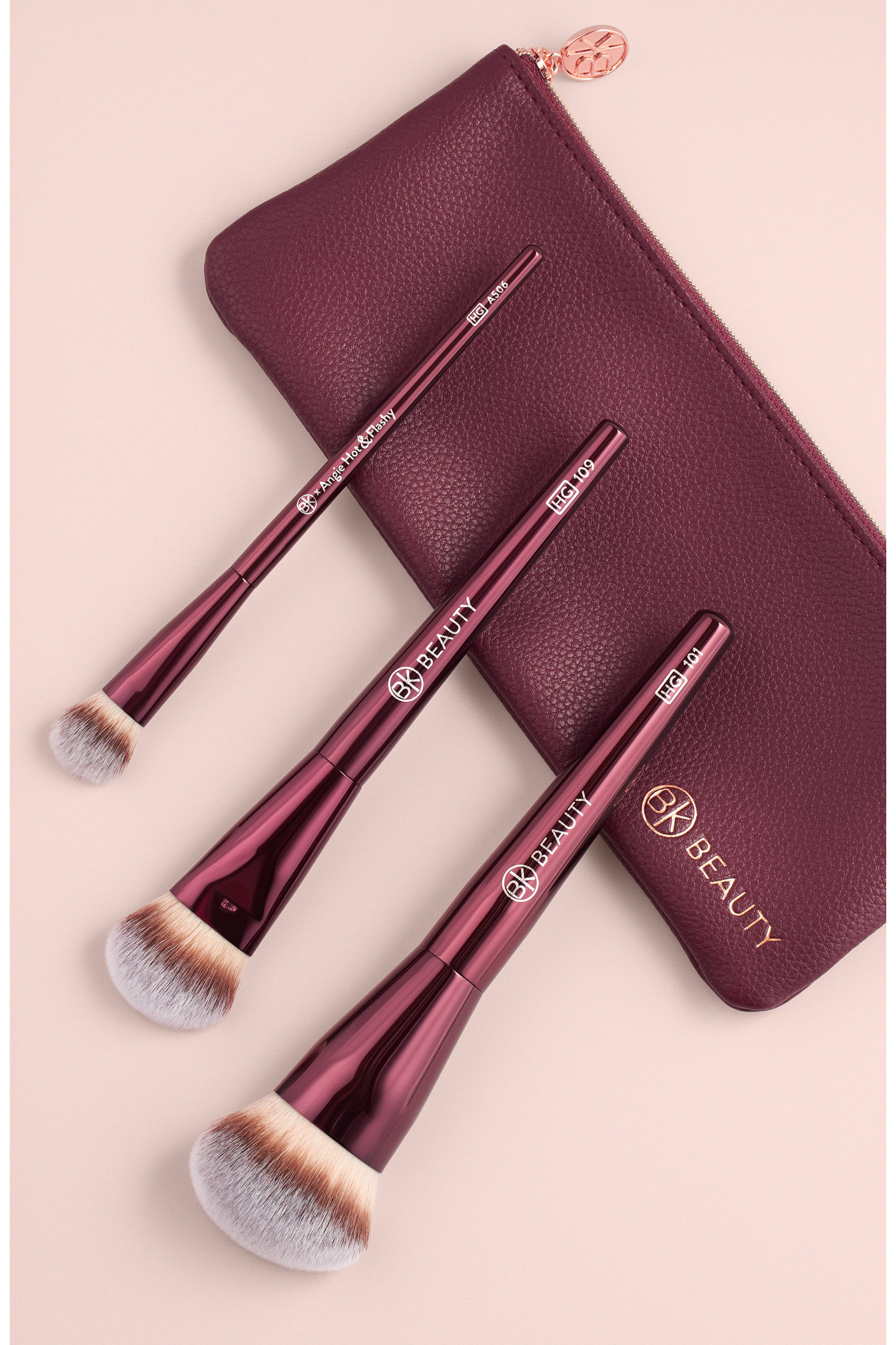 Holy Grail Brush Trio - Signature Series Burgundy Metal Set with Travel Pouch | Nordstrom | Nordstrom