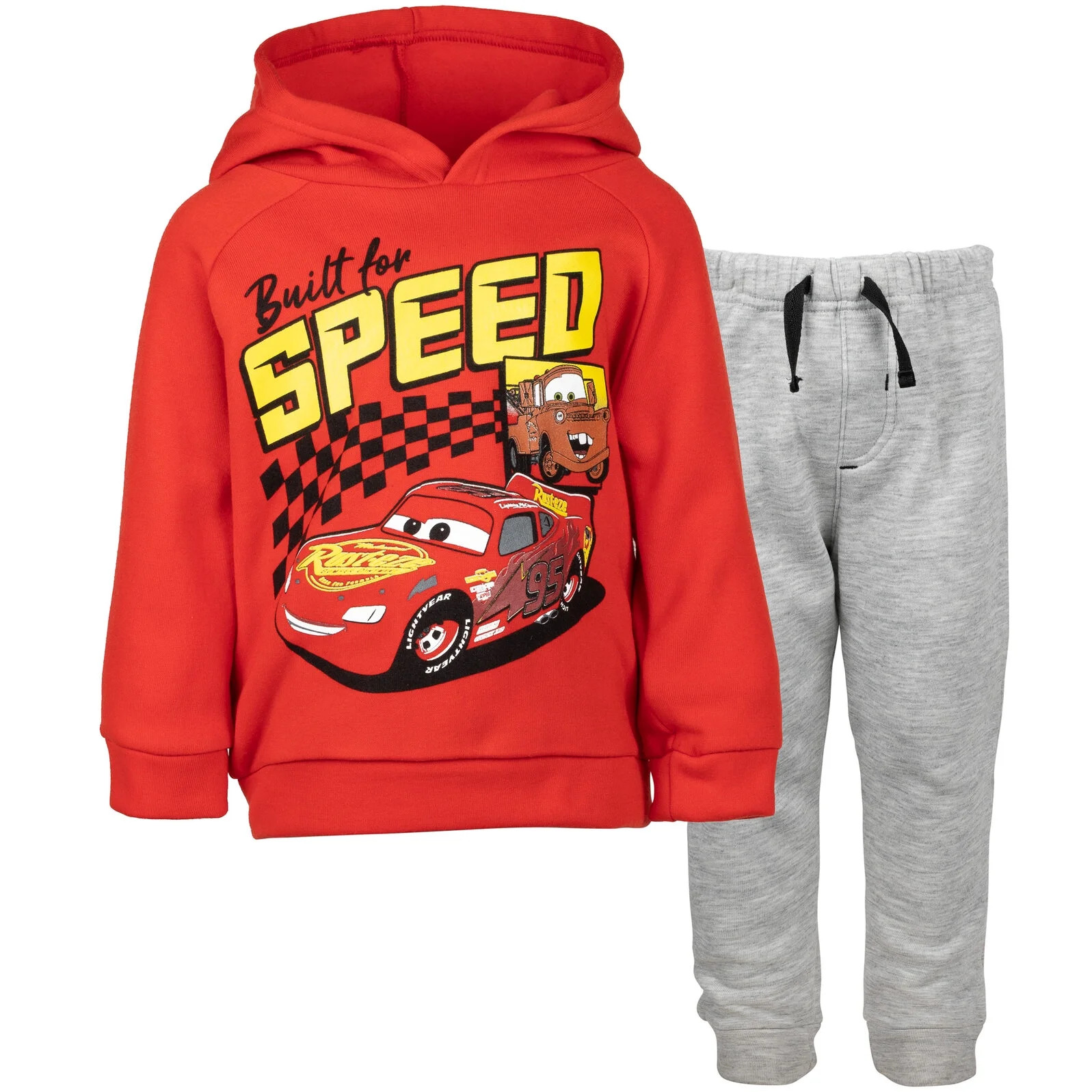 Disney Pixar Cars Lightning McQueen Tow Mater Toddler Boys Fleece Hoodie and Pants Outfit Set Tod... | Walmart (US)