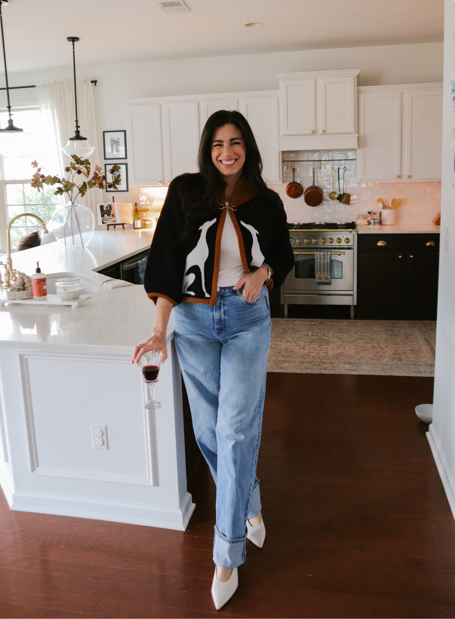 Fall outfit cape cardigan Anthropologie kitten heels wide leg jeans 

#LTKStyleTip #LTKSeasonal