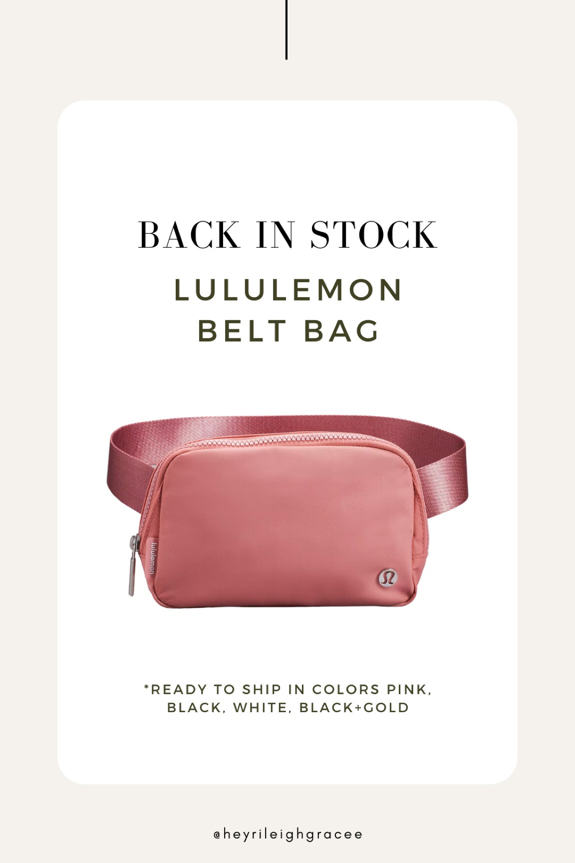 Lululemon Belt Bag back in stock! Available in this pretty pink color. 



#LTKSeasonal #LTKU #LTKFind