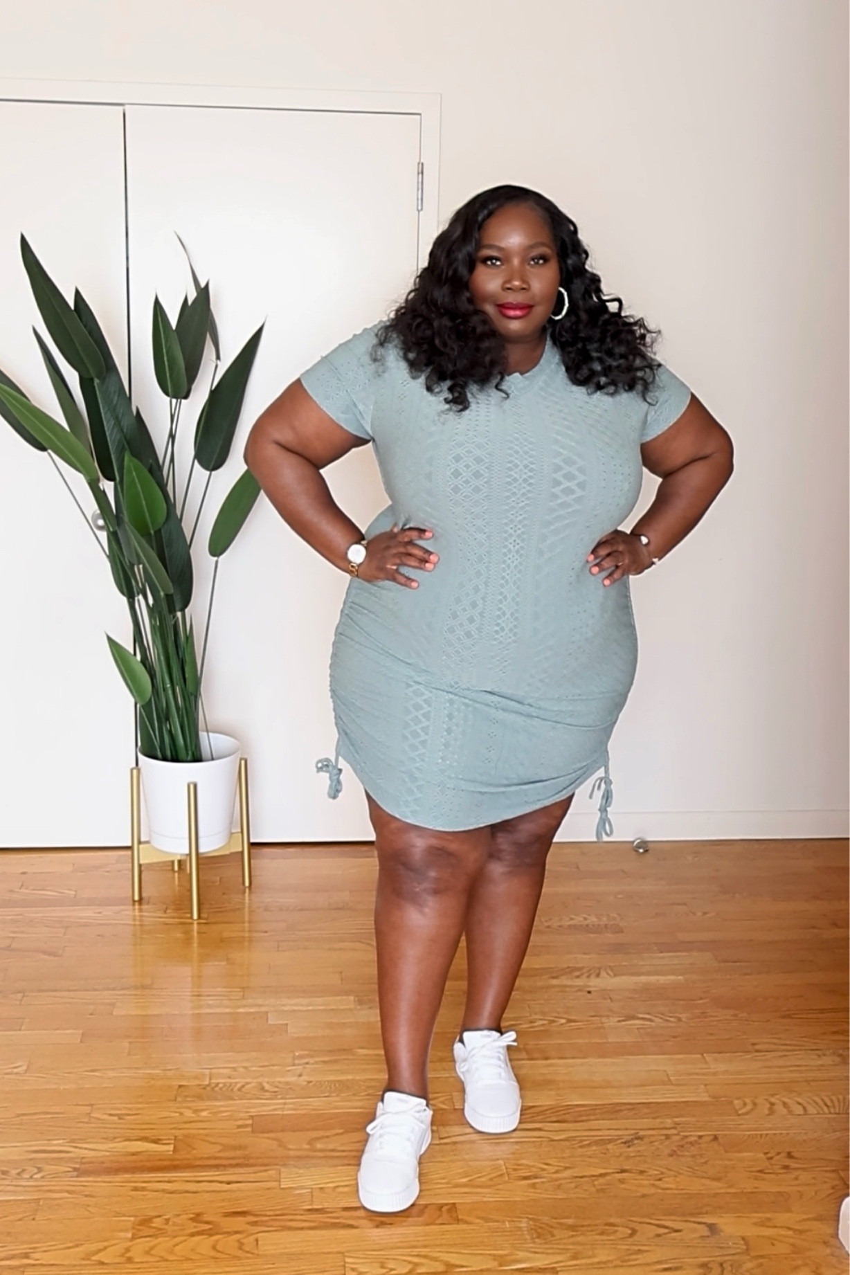 A ruched body con tee shirt dress is an easy summer outfit. I like to wear mine with slides or sneakers.

#LTKstyletip #LTKcurves #LTKunder50